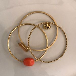 Juicy couture, bracelet, bangle set, orange/gold